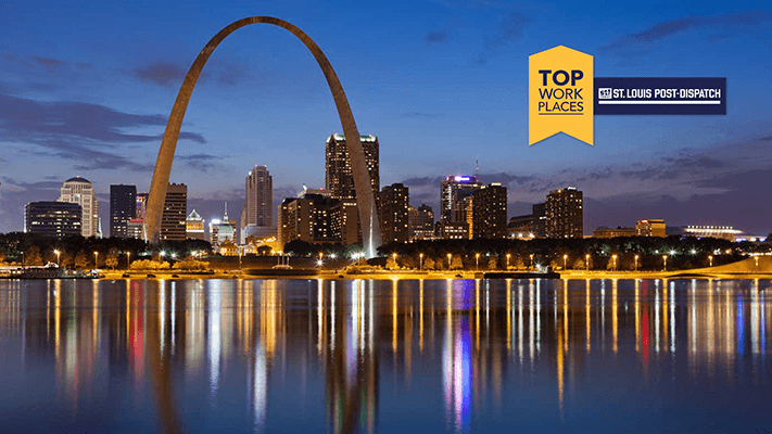 St. Louis Arch and Top Workplaces Logo